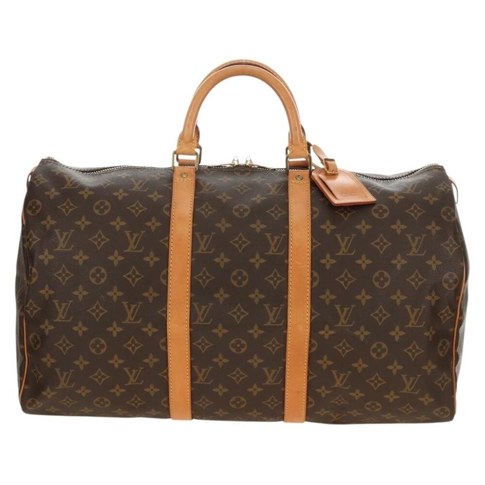 Louis Vuitton Monogram Keepall 50 Boston Bag Brown